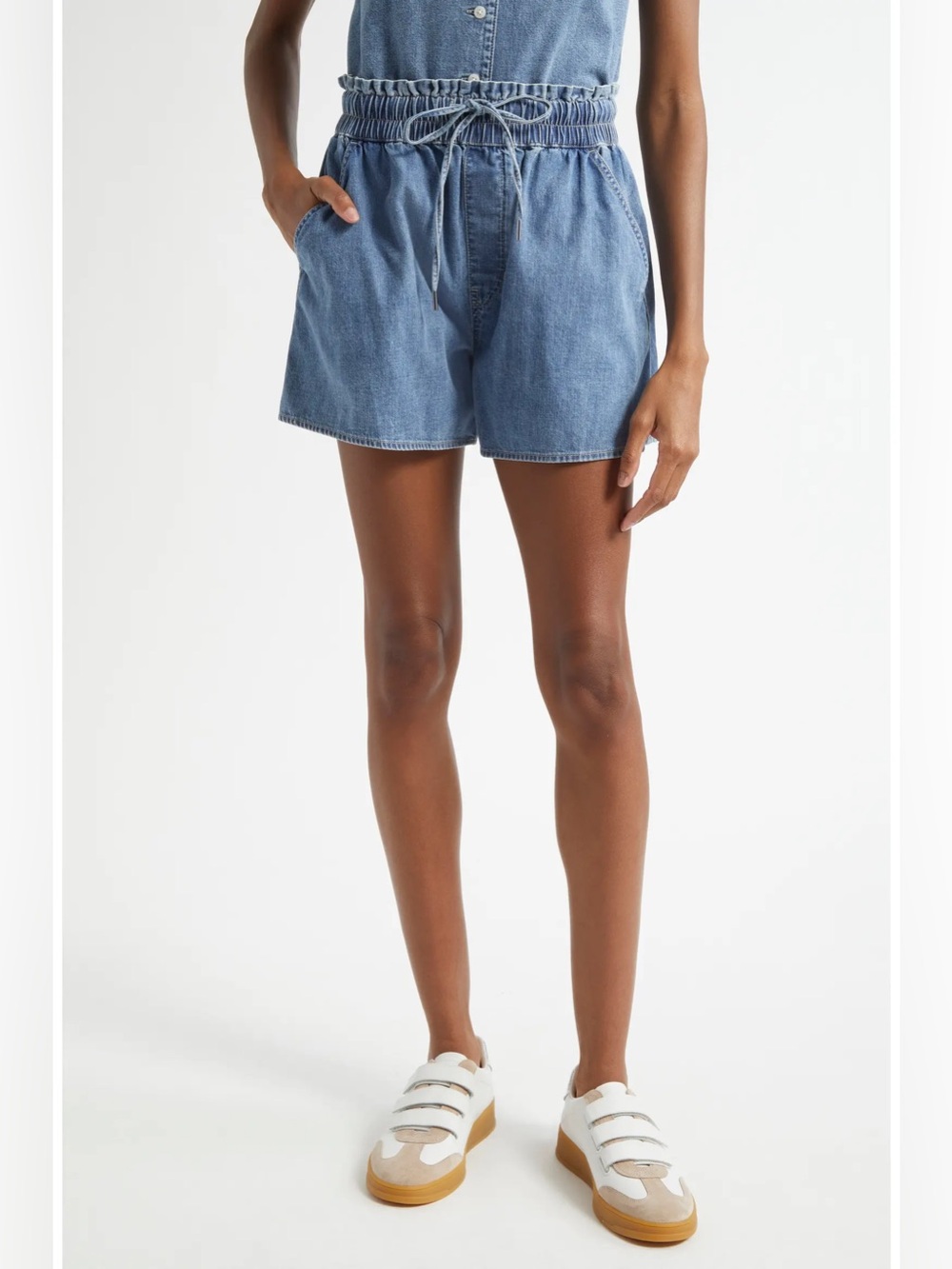 Veronica Beard NWT wilder drawstring denim shorts s